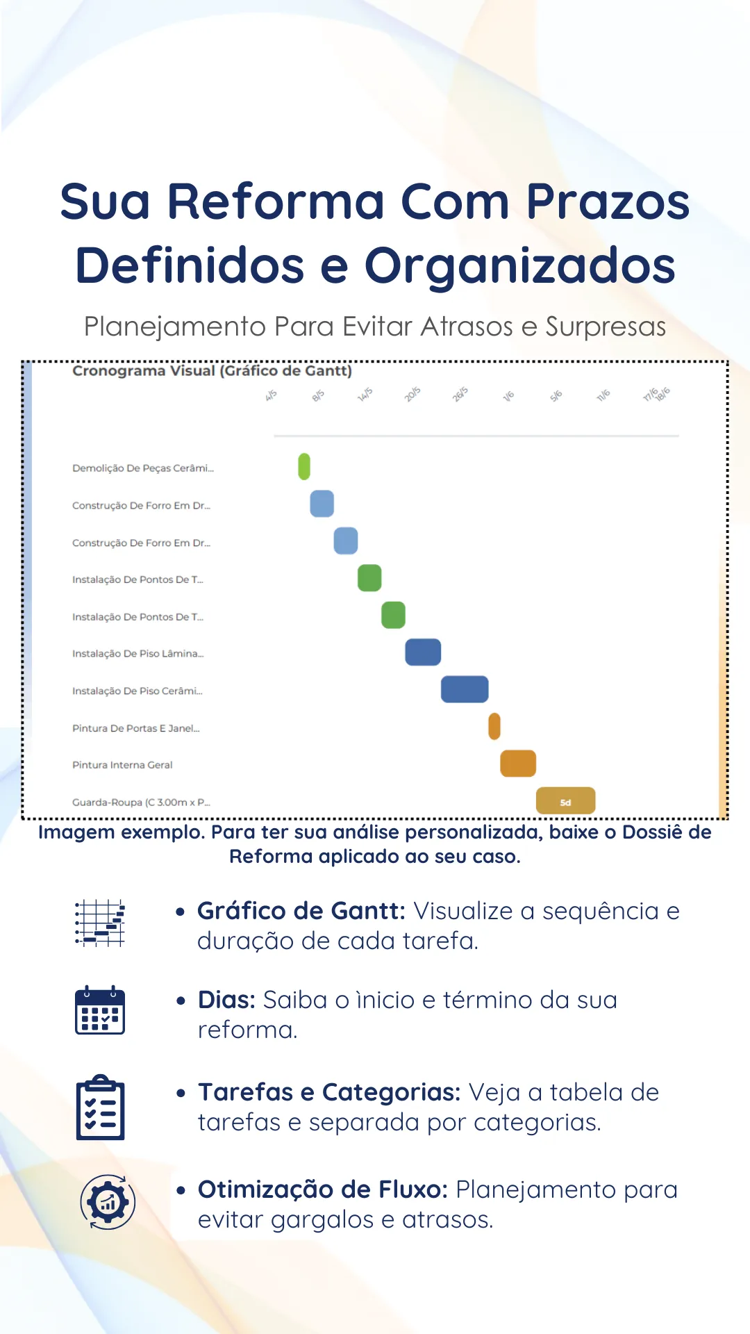 Cronograma visual com Gráfico de Gantt