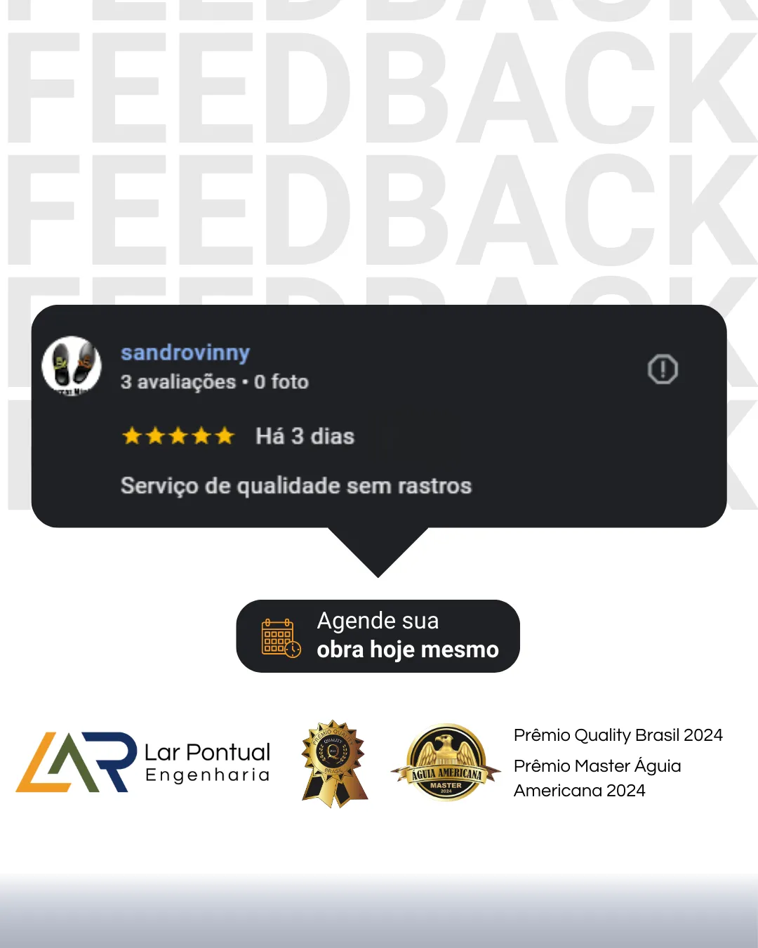 Depoimento de sandrovinny - Serviço de qualidade sem rastros - Avaliação 5 estrelas