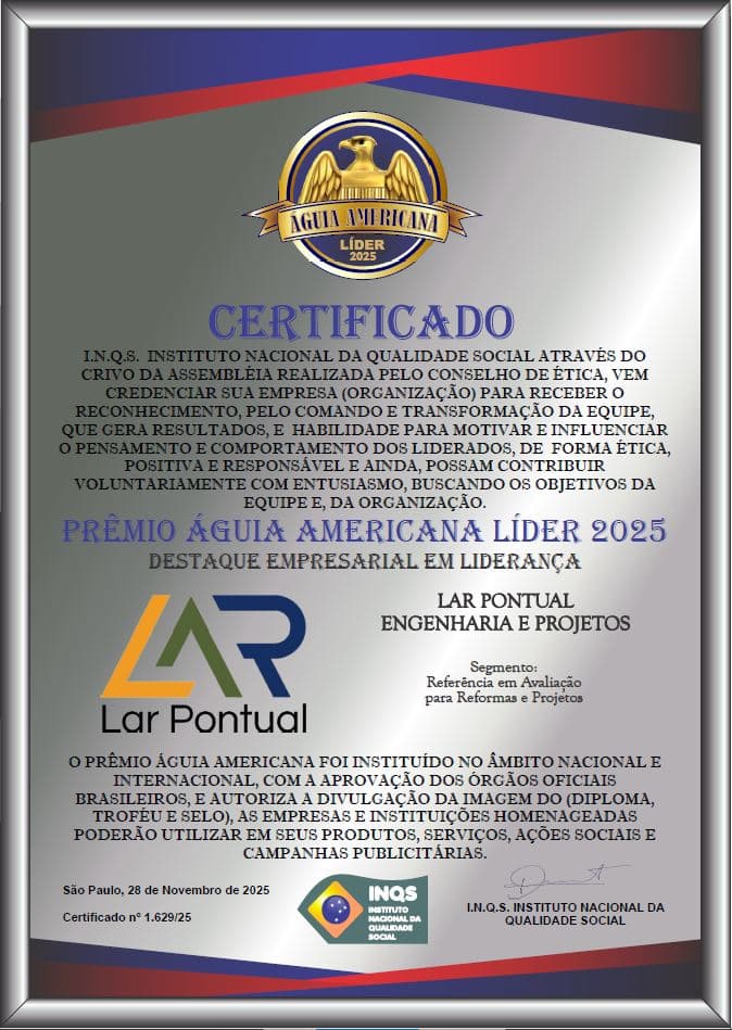 Certificado Prêmio Líder Águia Americana 2025