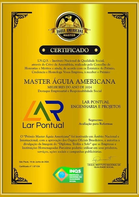 Certificado Master Águia Americana 2024