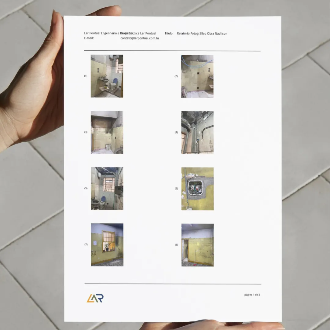 Registro visual do estado atual