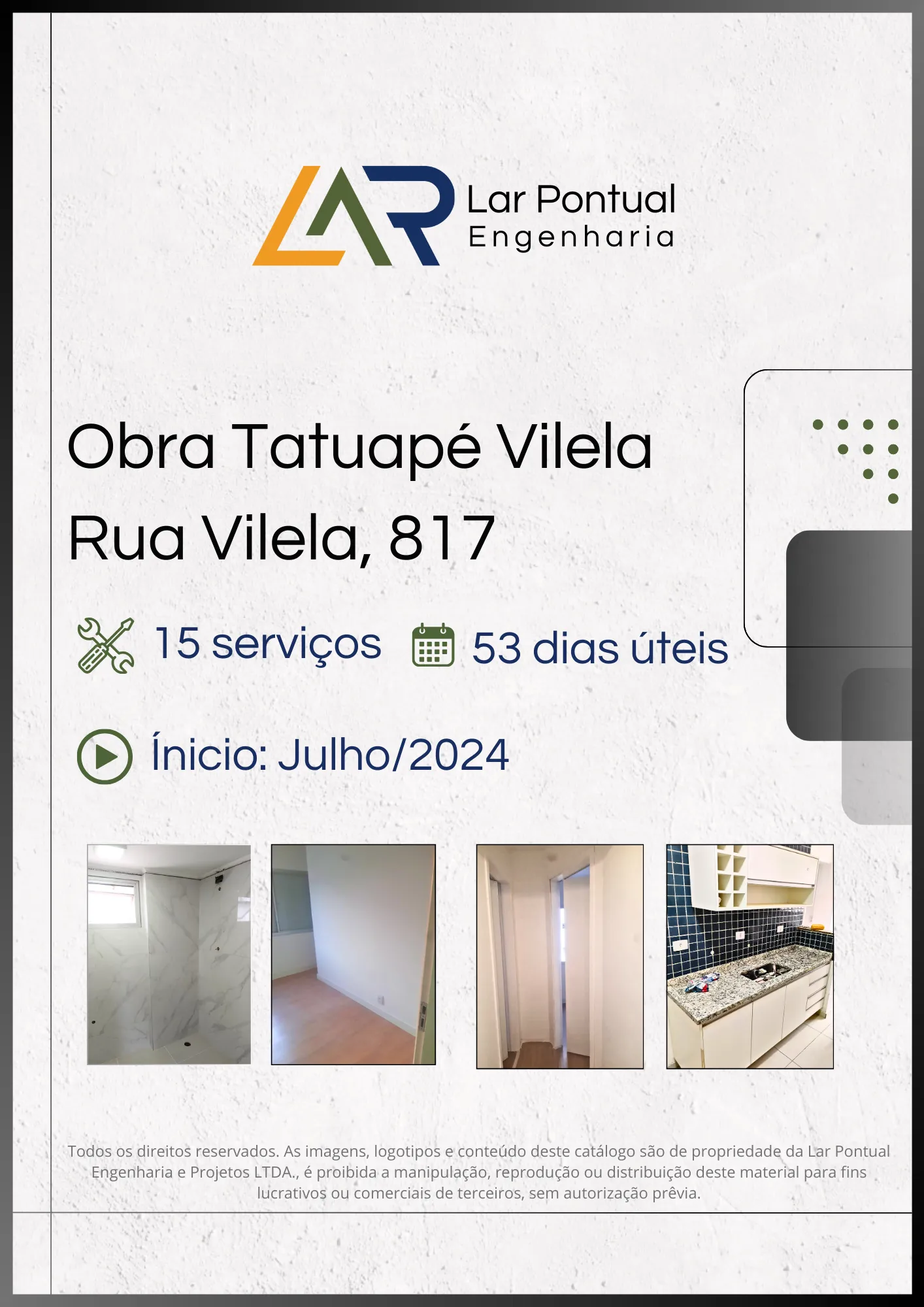 Capa do estudo de caso: Obra Tatuapé Vilela