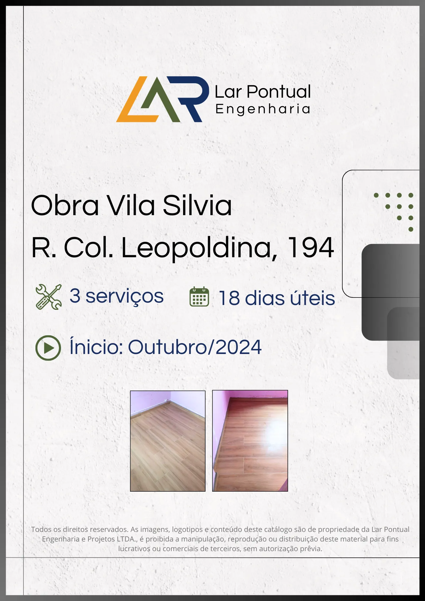 Capa do estudo de caso: Obra Vila Sílvia