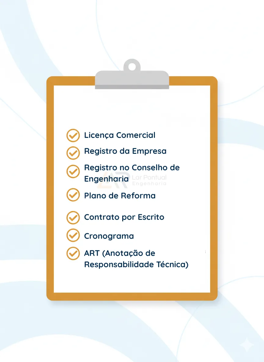 Checklist de documentos para contratar empresa de reforma