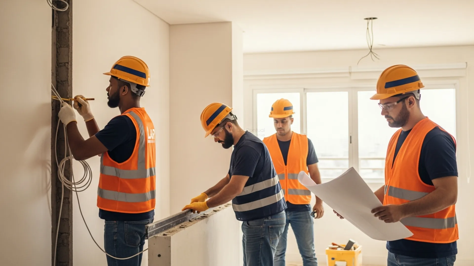 Equipe Lar Pontual em obra residencial