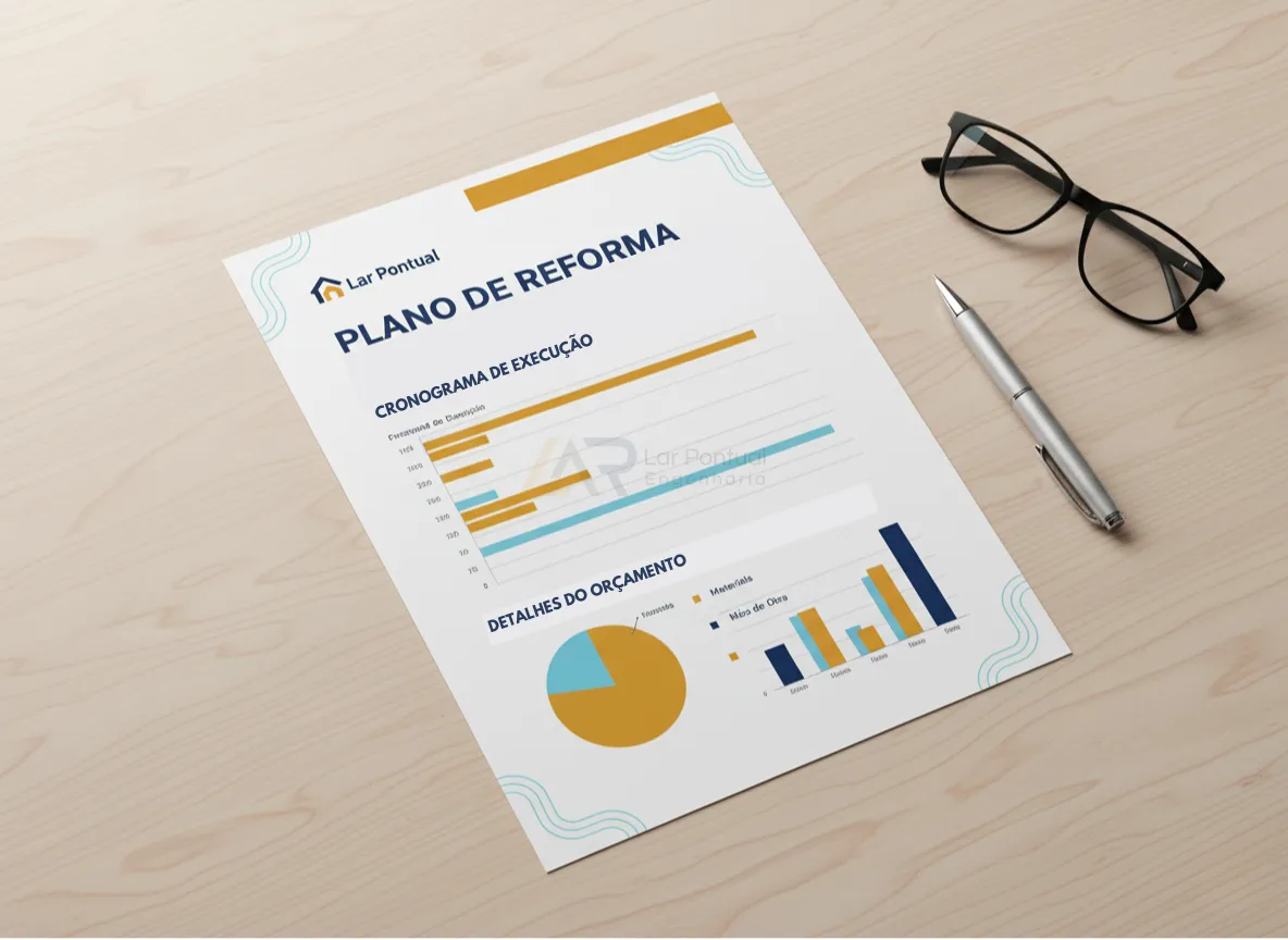 Mockup do plano de reforma entregue pela Lar Pontual