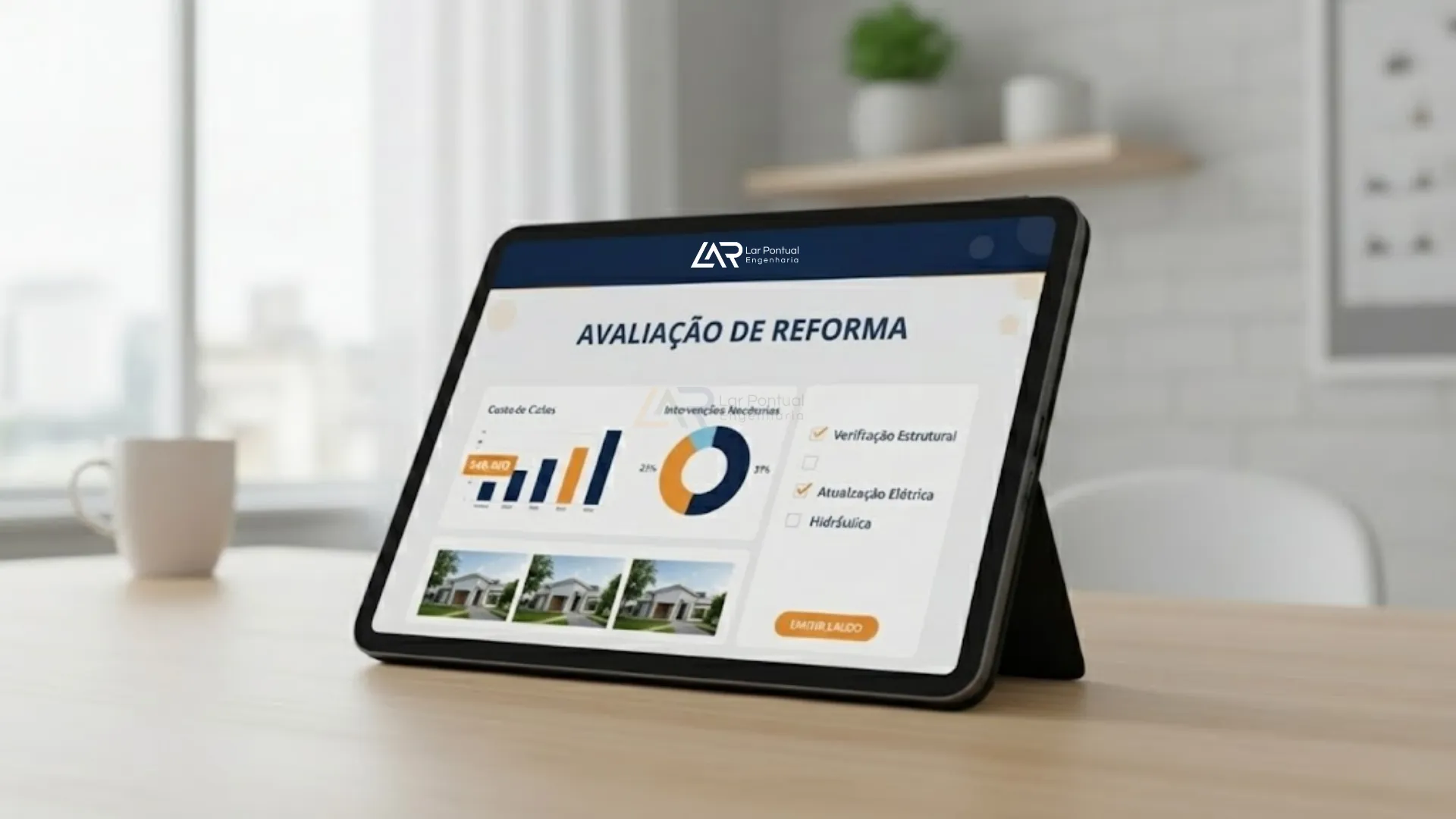 Mockup do serviço de avaliação profissional da Lar Pontual