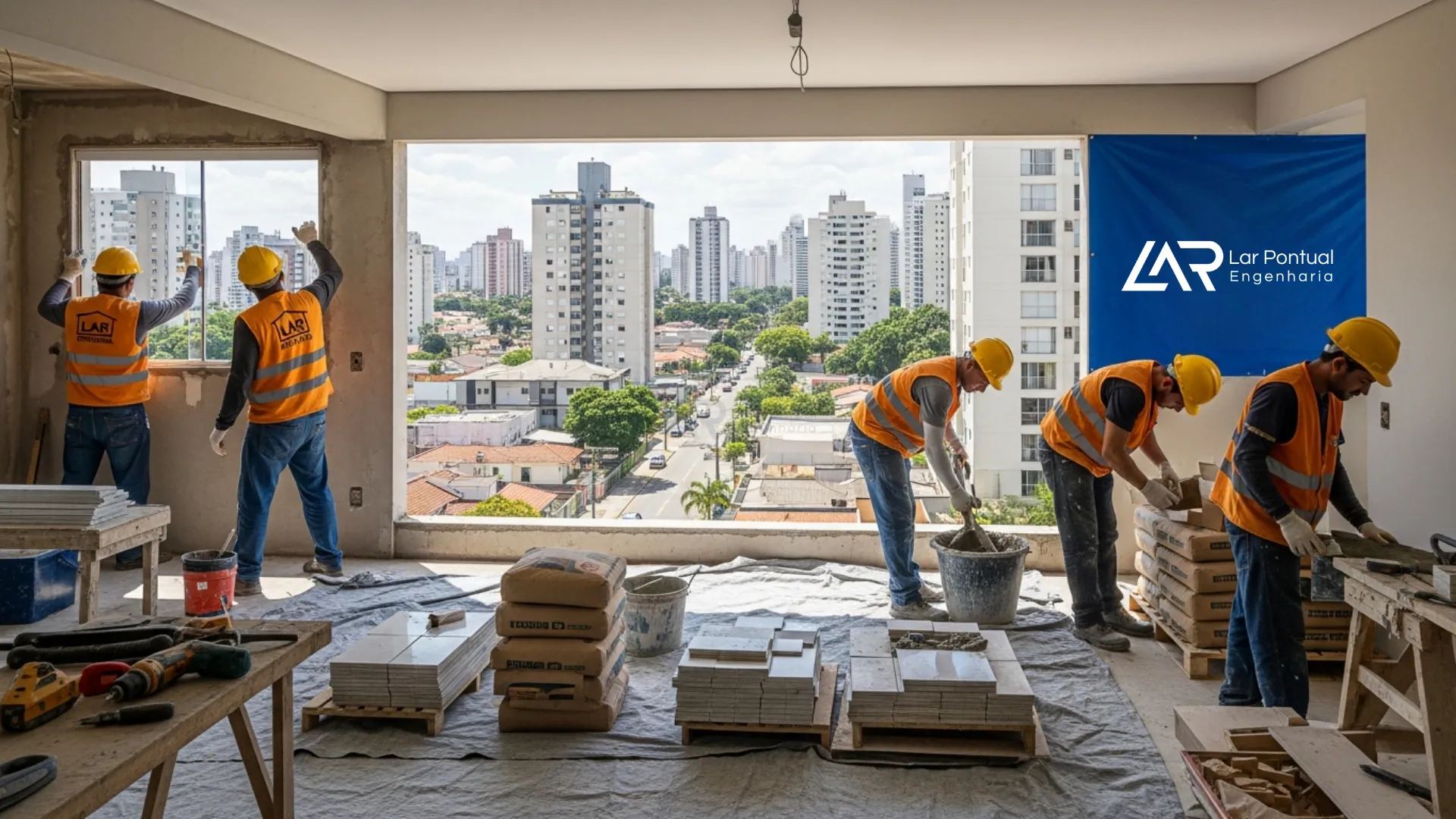 Foto de obra de reforma na Zona Leste de São Paulo