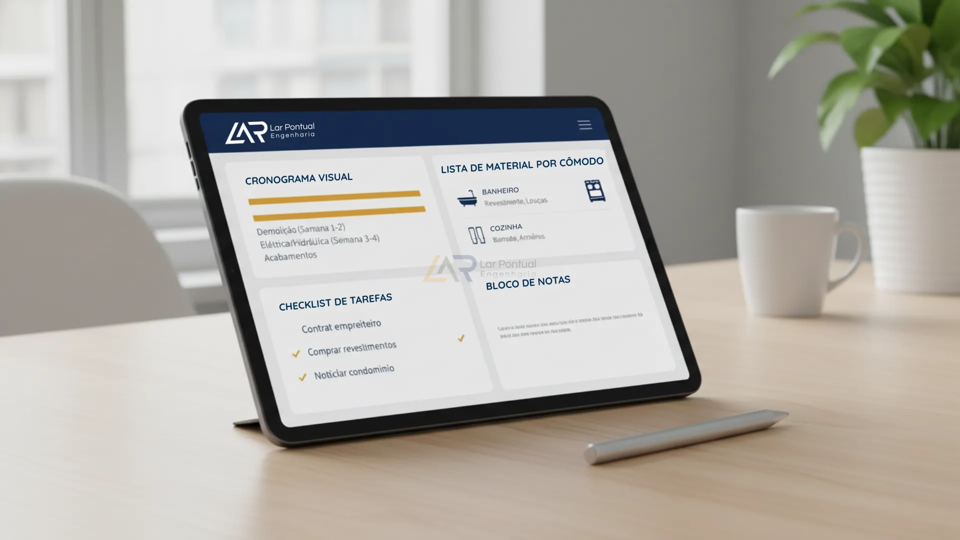 Mockup do Dossiê de Planejamento de Reforma gerado pela ferramenta CalcuLar