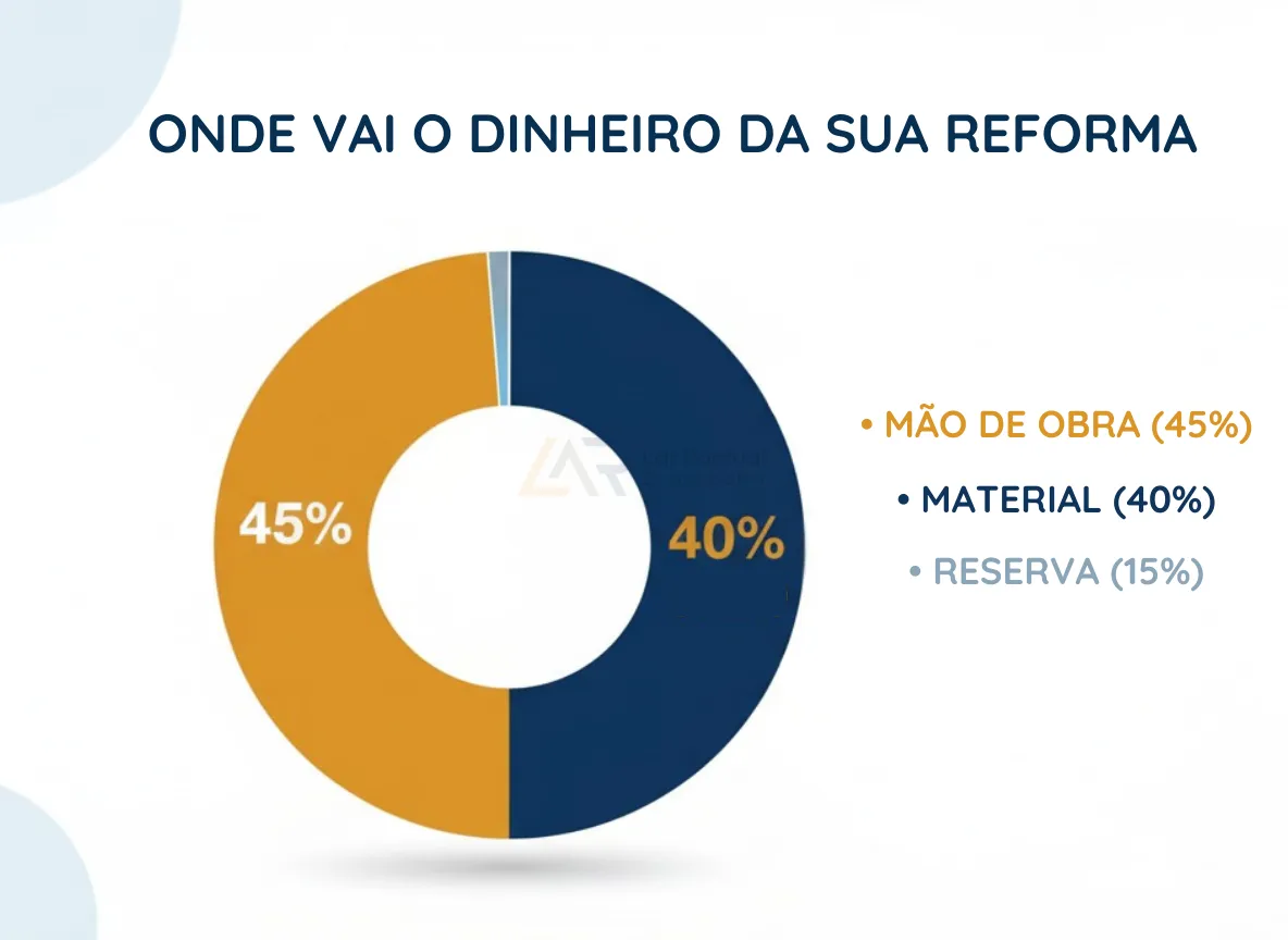 Infográfico da composição de custos de uma reforma