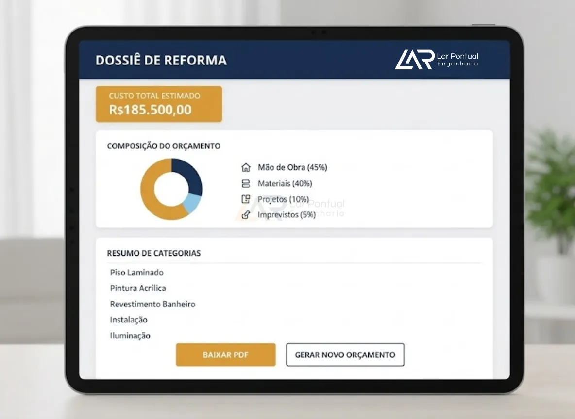 Mockup do resultado do Dossiê de Reforma