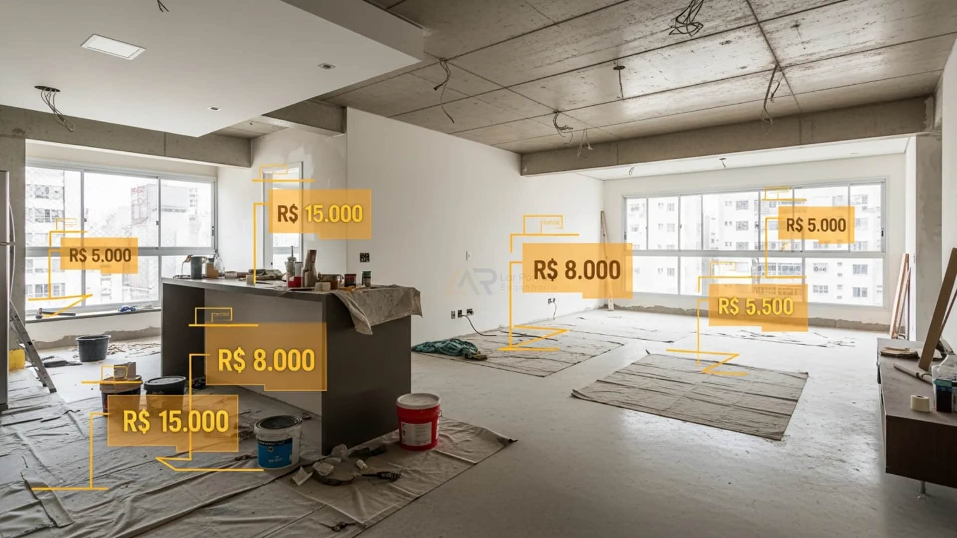 Representação visual de integração de ambientes para apartamentos modernos, otimizando espaço e iluminação natural.