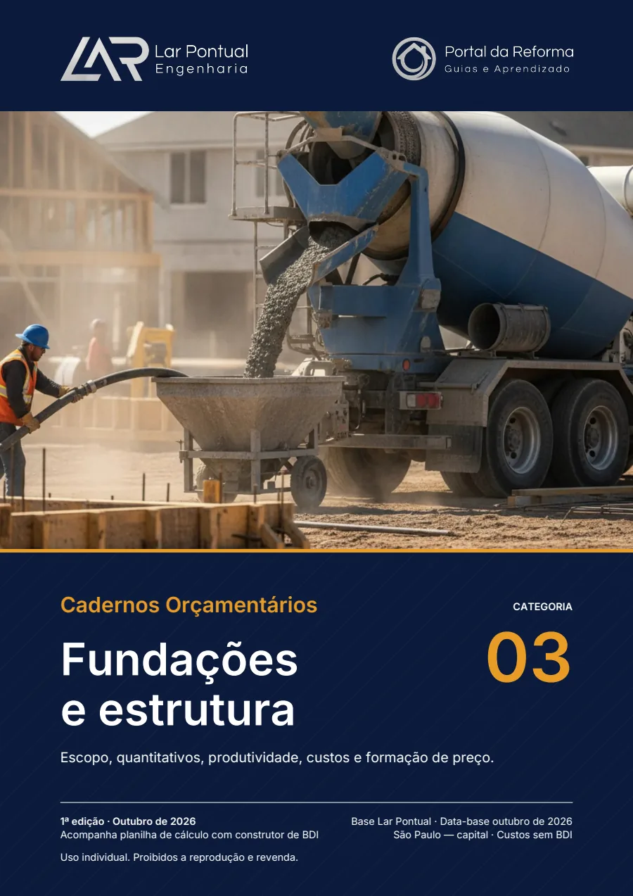 Capa do Caderno Orçamentário Fundações e estrutura