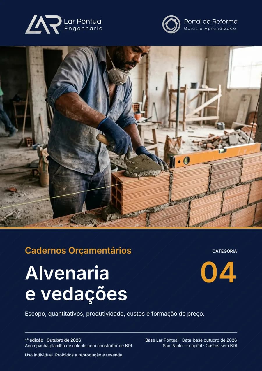 Capa do Caderno Orçamentário Alvenaria e vedações