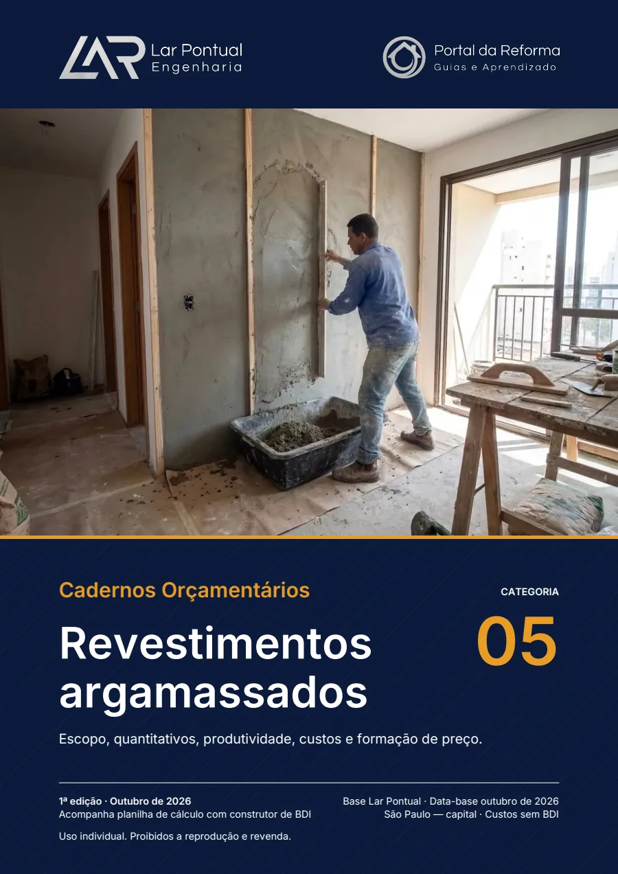 Capa do Caderno Orçamentário Revestimentos argamassados