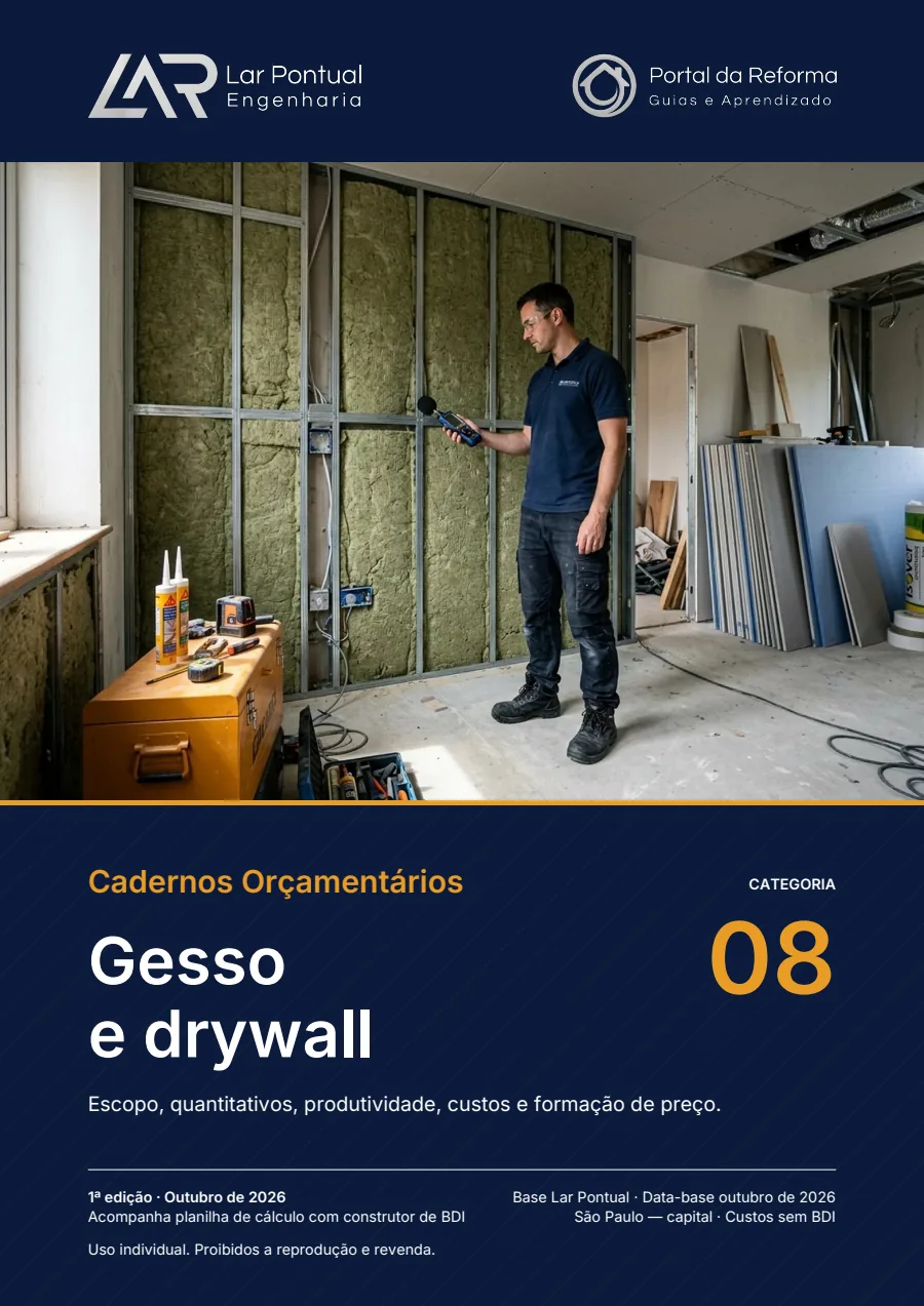 Capa do Caderno Orçamentário Gesso e drywall