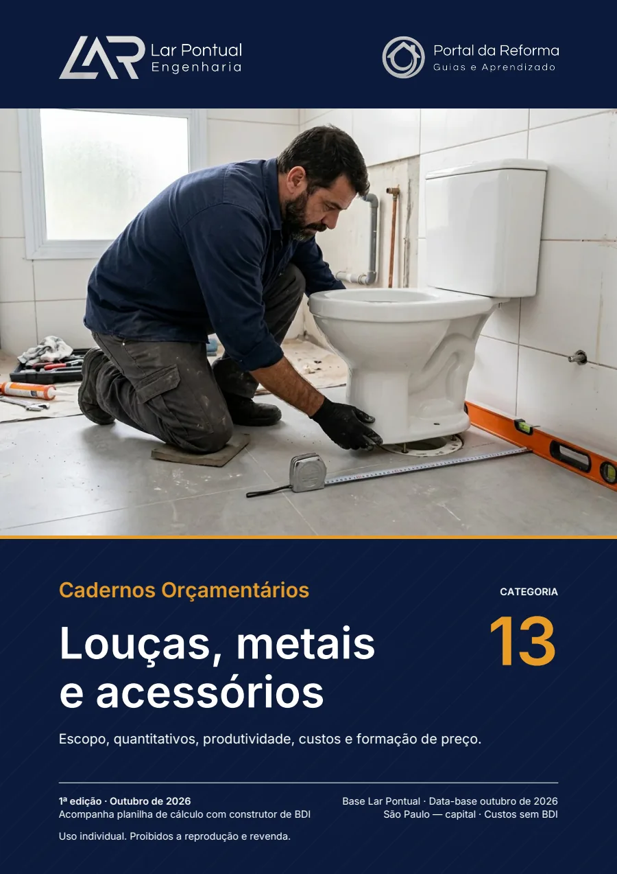 Capa do Caderno Orçamentário Louças, metais e acessórios