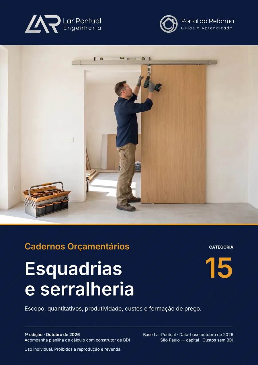 Capa do Caderno Orçamentário Esquadrias e serralheria