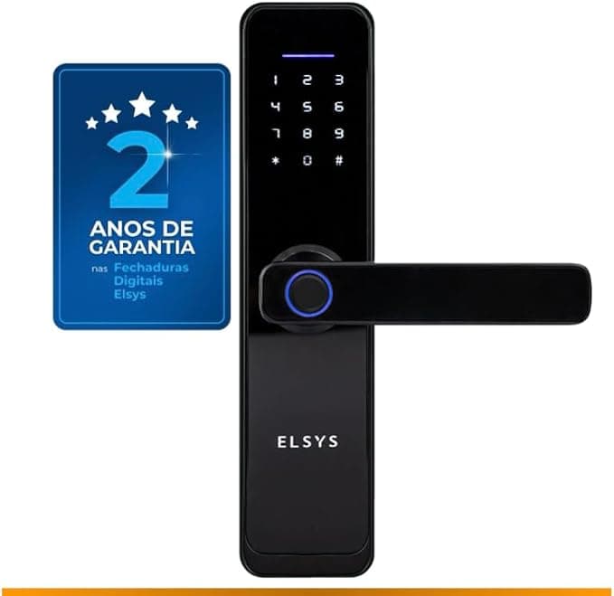 Fechadura Digital de Embutir Wi-Fi com Biometria, Elsys, ESF-DE4000B