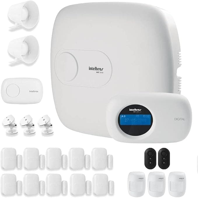 Kit de Alarme Intelbras AMT 2018 E com 13 Sensores com Monitoramento Por