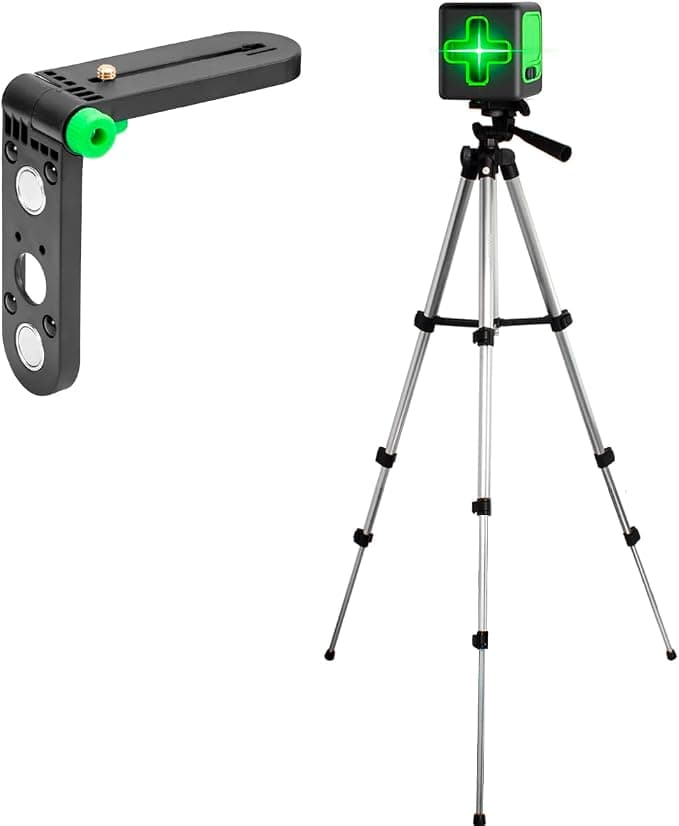 Nível Laser Verde Autonivelamento em Cruz 20m Esquadro Profissional Tripé