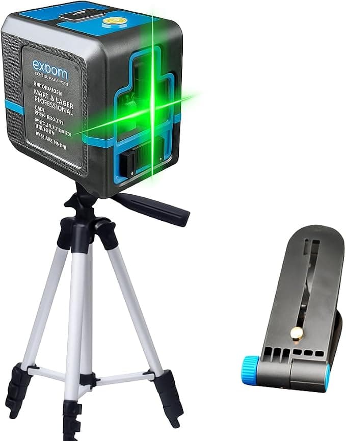 Nível Laser Verde 2 Linhas, Profissional 3D, Recarregável com Tripé