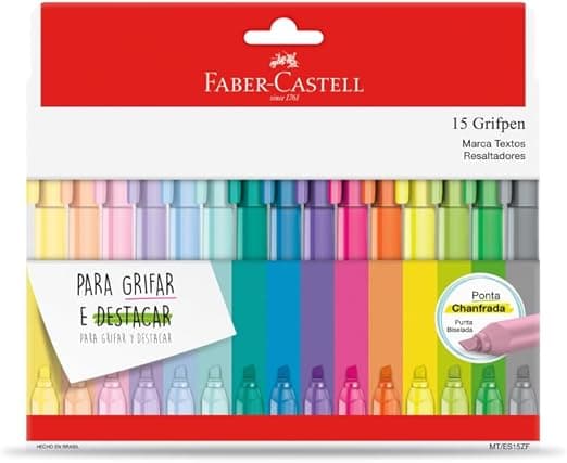 Marca Texto 15 cores Faber-Castell Multicor