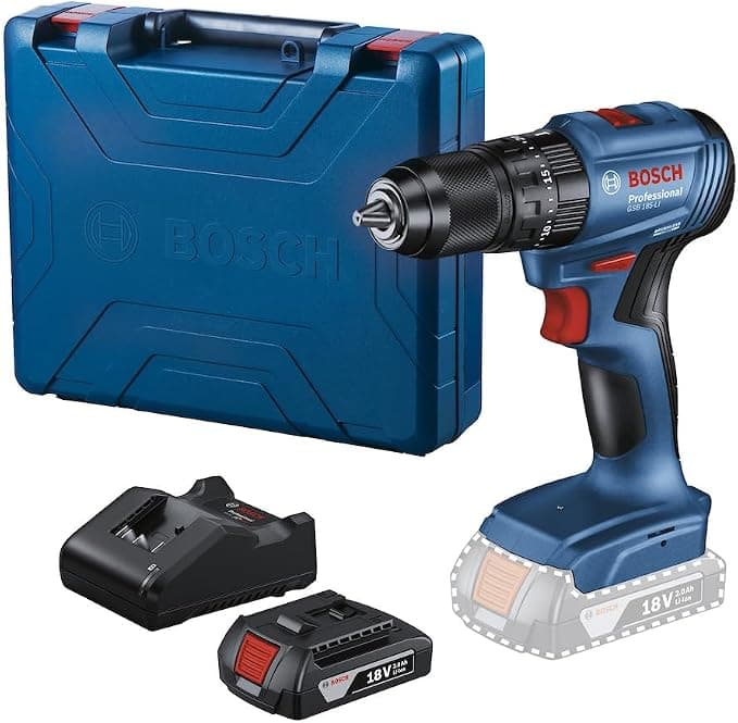 Bosch Furadeira Parafusadeira Impacto 18V GSB185LI-1B Sem Fio, 1 bateria e