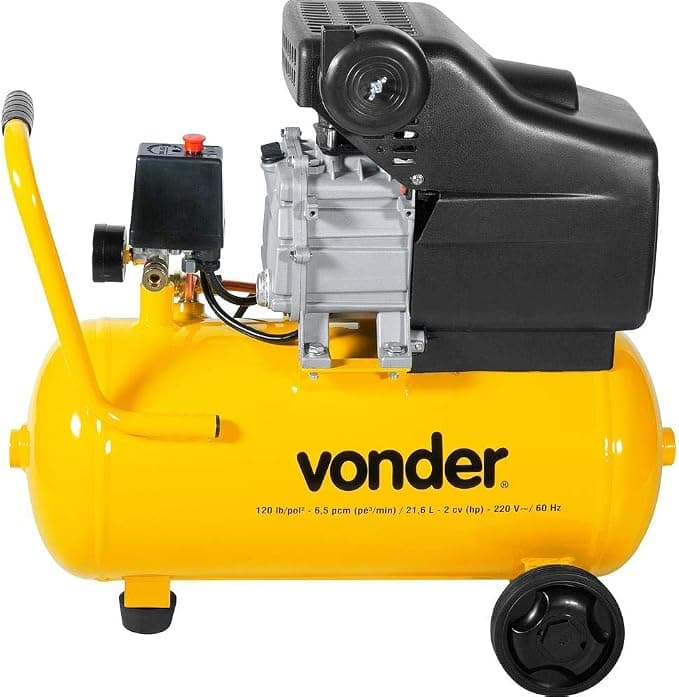 Vonder Motocompressor de Ar 8,0 PCM, 21,6 Litros, 220 V, MCV 216, Amarelo