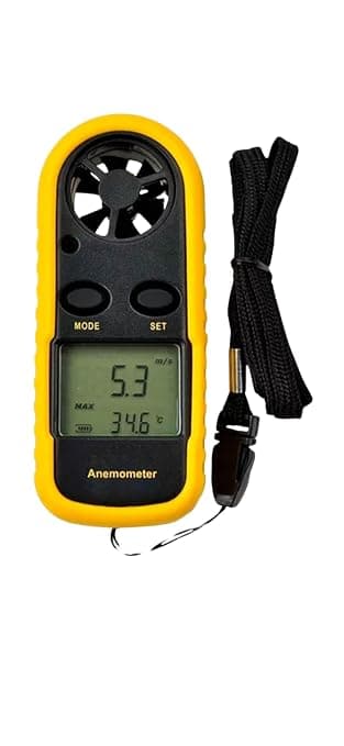 Anemômetro Digital Portátil com LCD, Medidor de Velocidade do Vento e