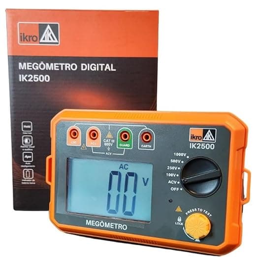 Megometro Digital Ikro Ik2500 5 Giga Ohms Ate 1000v O Melhor