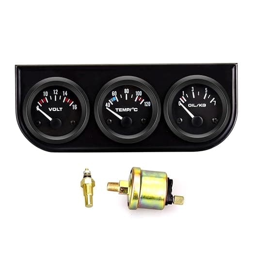 Kit de Medidor Temperatura da Água do Óleo e Pressão 3 em 1 - Automotivo