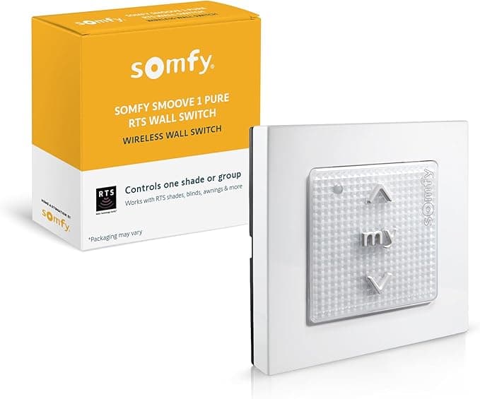Somfy Smoove 1 RTS Pure - Interruptor de montagem de parede de 1 canal
