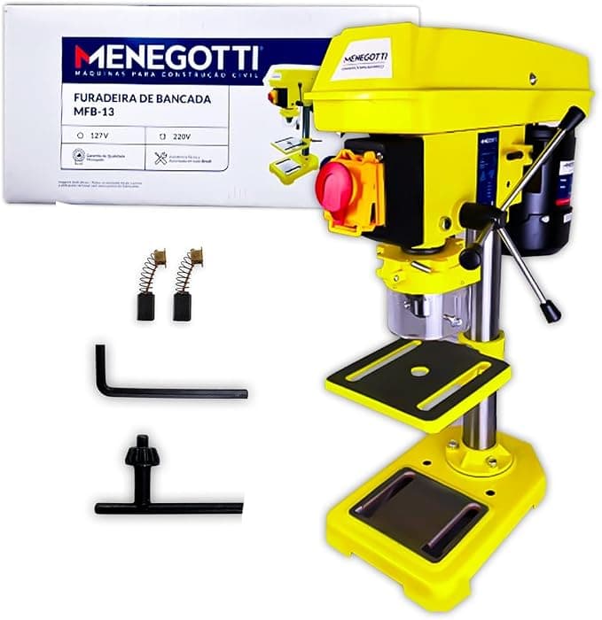 Furadeira de Bancada MFB-13 Menegotti 1/2'' 350W 60HZ C/Motor Monofasico
