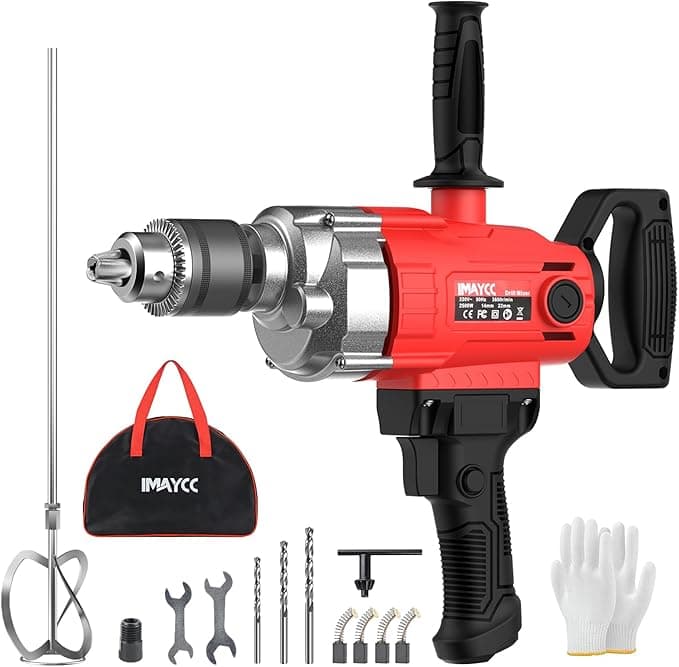IMAYCC Misturador de concreto 2500W 15A, misturador de cimento com