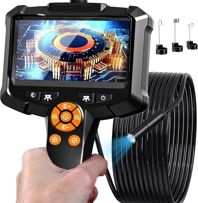 Câmera Endoscópica Boroscópio Industrial 10m 1080P Tela 4,3" Automotiva