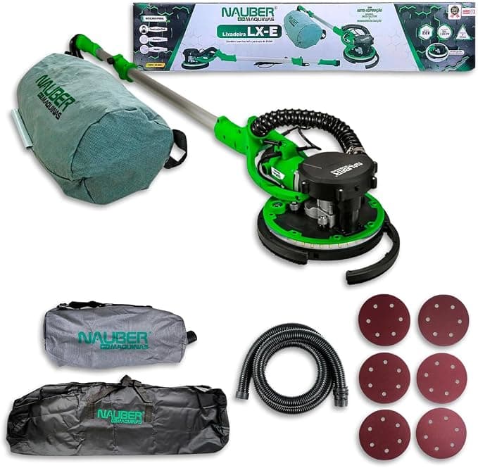 Lixadeira de Parede e Teto Elétrica Lx-e 850W 220v Nauber C/Aspirador Led