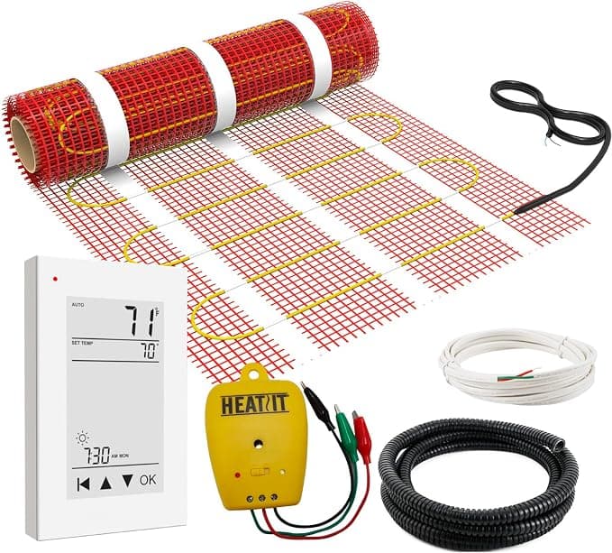 Sistema de aquecimento de piso autoadesivo HEATIT Warmmat elétrico