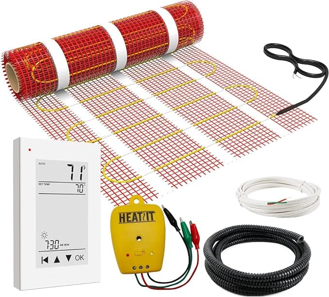 Sistema de aquecimento de piso autoadesivo HEATIT Warmmat elétrico
