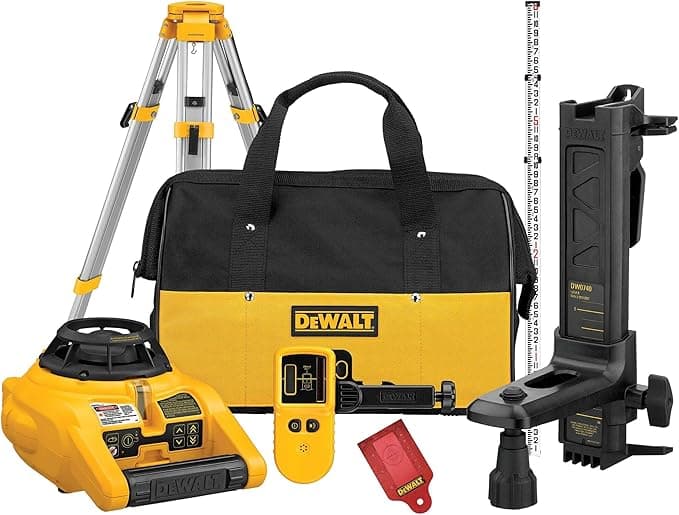 DEWALT Kit de nível laser, rotativo com detector a laser, alcance de 4,5 m