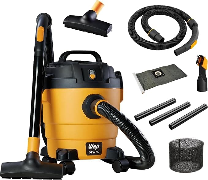 WAP Aspirador de Pó e Água GTW 10, Compacto, 10 Litros, com Mangueira de