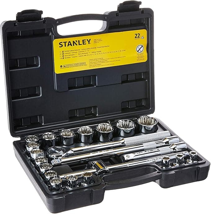 Foto de STANLEY Kit de Ferramentas Jogo de Soquetes Estriados com 22 Peças