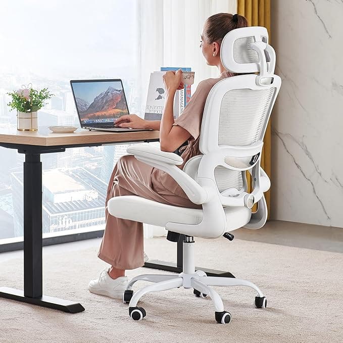 Cadeira de Escritório TRALT Branco e branco