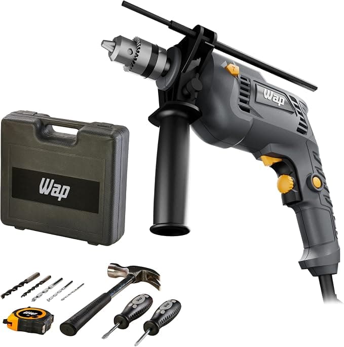 WAP Parafusadeira e Furadeira de Impacto 3/8" WF-700K10, com 11 Acessórios