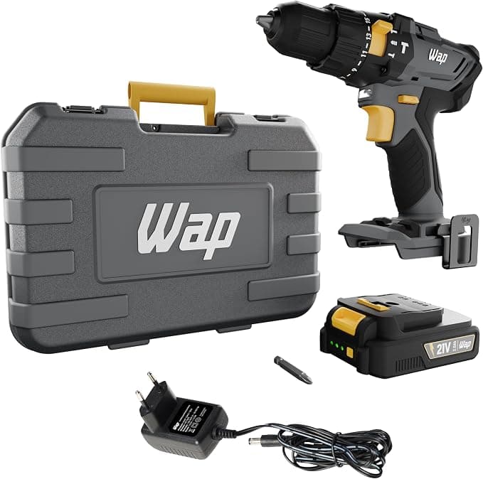 WAP Parafusadeira e Furadeira com Impacto à Bateria 3/8" 21V K21-ID01, com
