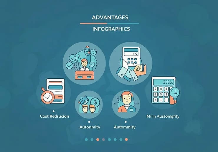 Infográfico com benefícios da calculadora reforma.