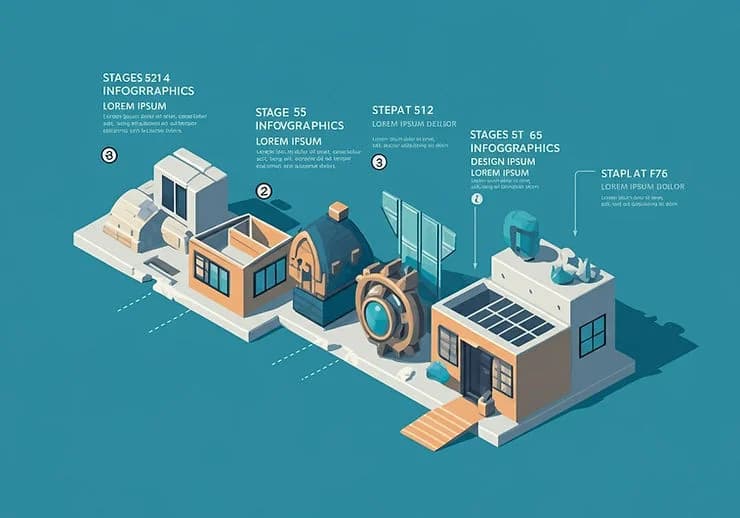 Infográfico Ilustrativo mostrando as etapas do plano de reforma