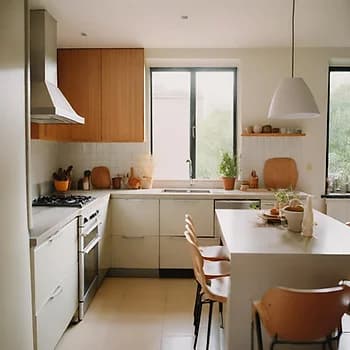 Explore os layouts de cozinha modernos, como a cozinha em forma de "L" ou com ilha. Essas opções maximizam o espaço e a acessibilidade.