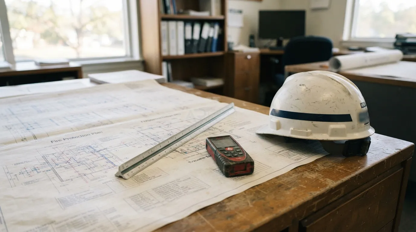 Pranchas do Projeto Técnico de Proteção Contra Incêndio (PPCI) e memoriais de cálculo para protocolo de vistoria no Corpo de Bombeiros.